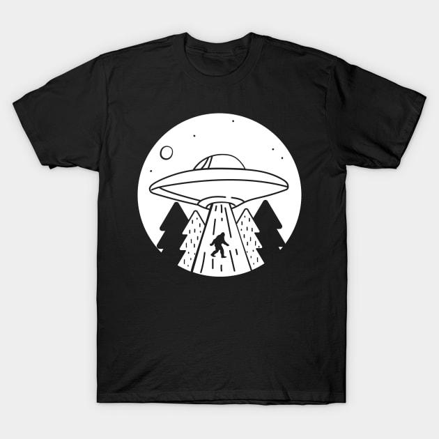 UFO Alien Bigfoot Abduction Conspiracy Theory T-Shirt by UNDERGROUNDROOTS